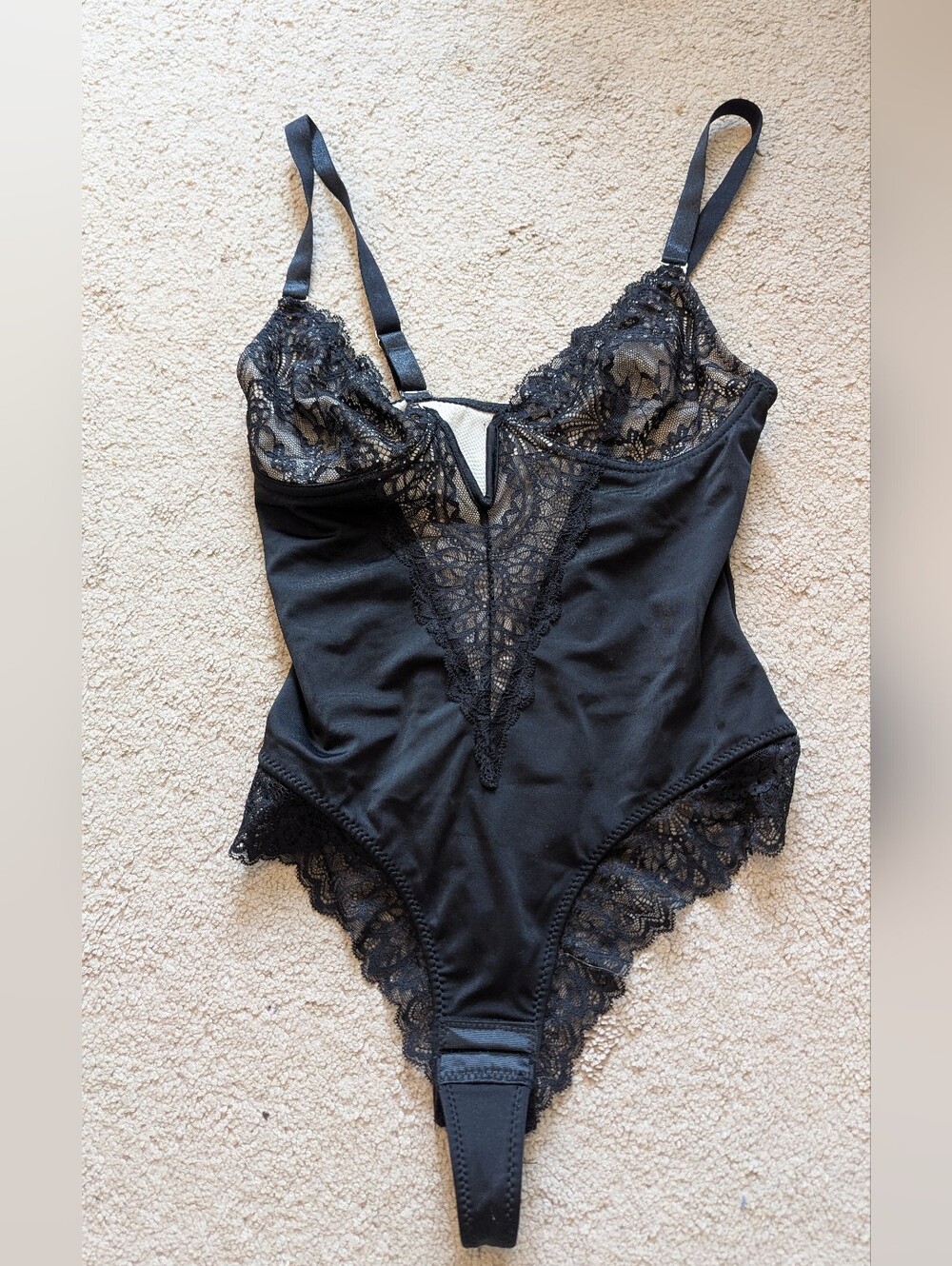 Black Lace V-Neck Bodysuit